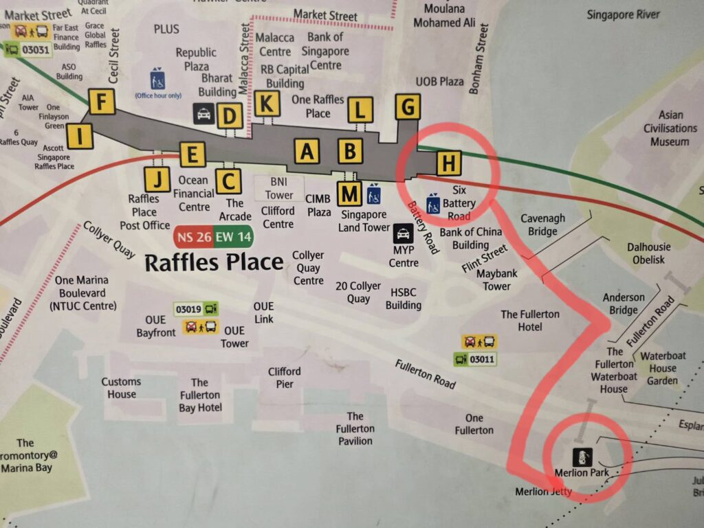 RafflesPlace-ExitH-to-Merlion